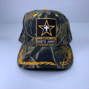 Gods Army Embroidered  Camouflage  Trucker Cap solid back velcro strap NEW.